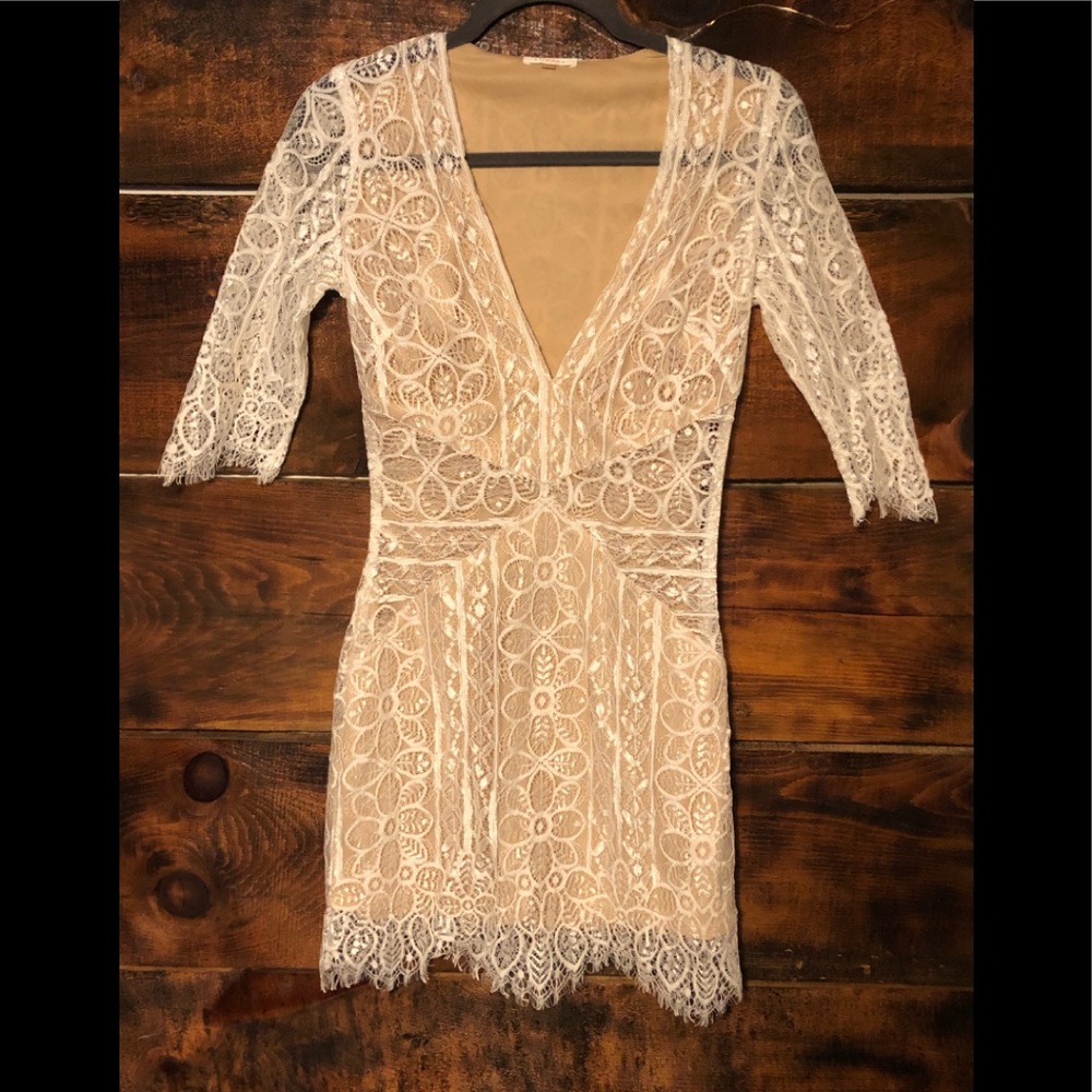 Sheer Luxxel White Lace Dress